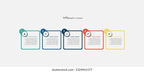 Vector business infographic background design template with 5 steps