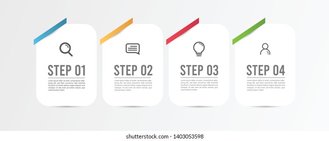 Vector business Infographic concept with 4 options for design, graph, presentation, chart, business.