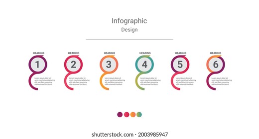Vector Business Infographic design template Vector with icons and 6 six options or steps. Can be used for process diagram, presentations, workflow layout, banner, flow chart, info graph