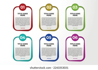 Vector Business infographic design template with 6 options or steps. Business data visualization. Process chart. Abstract elements of graph, Vector business template for presentation.