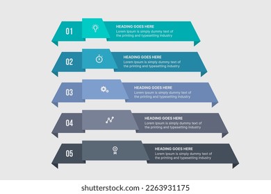 Vector Business Infographic Design Template with 5 Steps