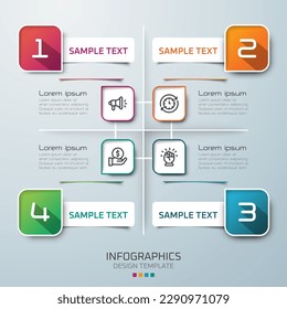 Vector business infographic design template with 4 options or step