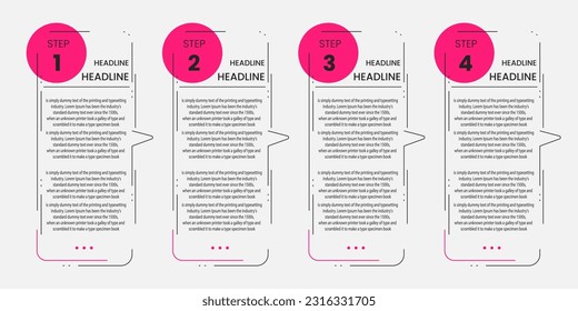 plantilla de diseño de infografía de negocio vectorial, diagrama de tiempo de procesos, opciones de número