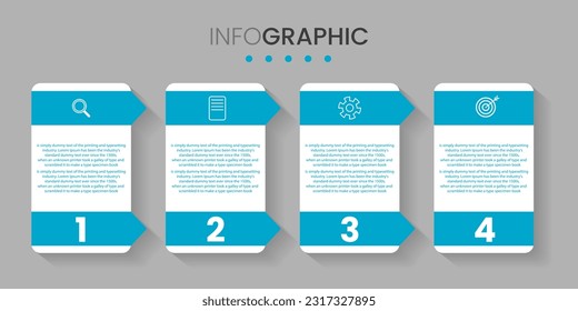 plantilla de diseño de infografía de negocio vectorial, diagrama de tiempo de procesos, opciones de número