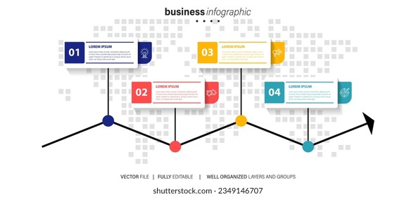 Plantilla de elemento de infografía de negocios de vectores
