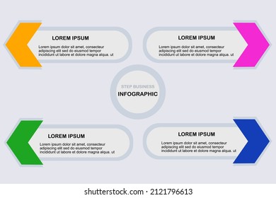 Vector business infographic label design with icons and 4 steps, options or parts. Vector illustration.