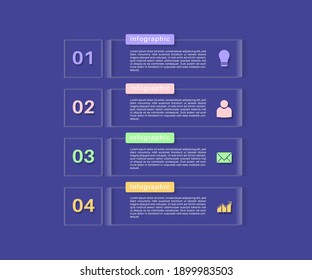 Plantilla de diseño de infografía de color suave de 4 pasos