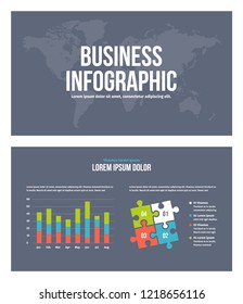 Vector business infographic presentation slides template No. 1.