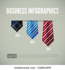 Vector business infographic set with illustration of tie