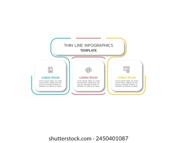 Vector business infographic template with 3 options or steps with icons.