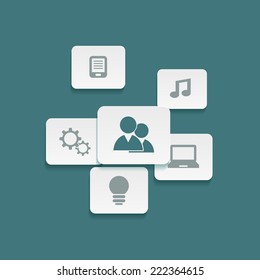 Vector business infographic template with different icons