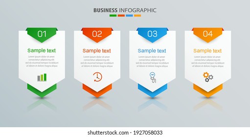 Vector business infographic template with icons and 4 options or steps