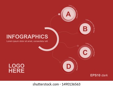 Vector business infographic template made from four circles for diagram, graph, presentation, chart or business concept.