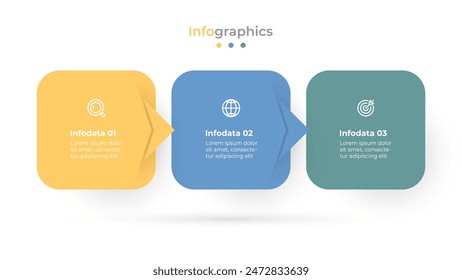 Plantilla de infografía de negocios de Vector para presentaciones e informes anuales. Se puede utilizar para 3 opciones de negocio.