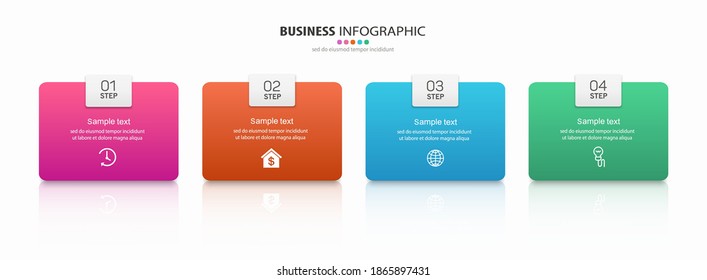 Vector business infographics design template with 4 options , steps or processes