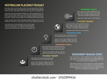 Vector Business Infographics five steps table with place for your text