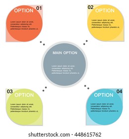 Vector business infographics. Minimal colorful numbered banners for diagram, graph, report, presentation, chart, web design. 4 options, stages
