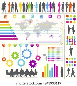 Vector of Business Infographics with Symbols and Charts