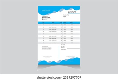 Vector Business Invoice Design Template