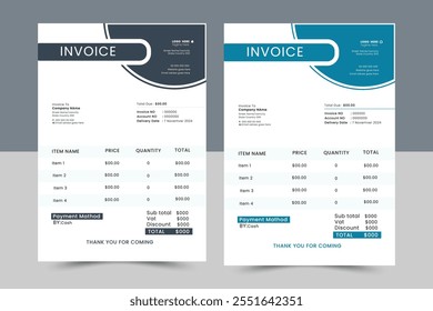 vector business invoice template design