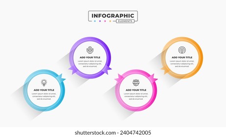 Vector business label infographic design template with 4 steps or options