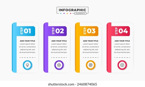 Vector business label infographic design template with 4 steps or options