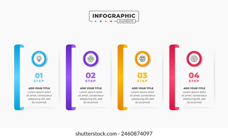 Vector business label infographic design template with 4 steps or options