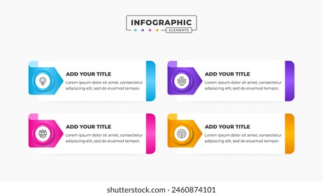 Vector business label infographic design template with 4 steps or options