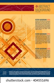 Vector Business  Leaflet Brochure Flyer template A4 size design, annual report book cover layout design, Abstract orange presentation templates