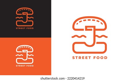 Vector business letter J logo design vector Template for colored letter J logo. Letter J logo for street food