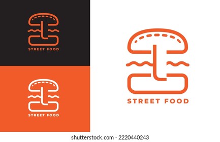 Vector de diseño del logotipo L de la letra comercial del vector Plantilla para el logotipo LB de la letra de color para la hamburguesa. logo de la letra L para comida callejera