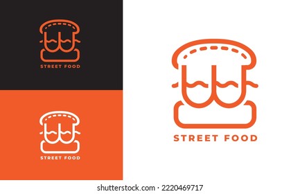 Vektor Business Brief W Logo Design Vektor Vorlage für farbigen Buchstaben W Logo für Burger. Letter W Logo für Straßennahrung