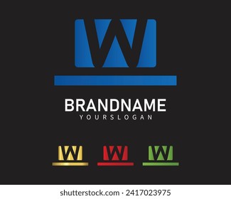 vector business letter w logo design