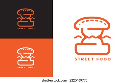 Vector business letter X logo design vector Template for colored letter X logo for Burger. Letter X logo for street food