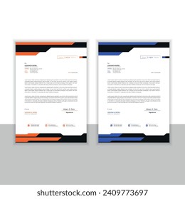 vector business letterhead template design