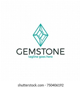 Vector business logo app concept illustration. Abstract gemstone sign. Geometric sign in minimal style. Design element.