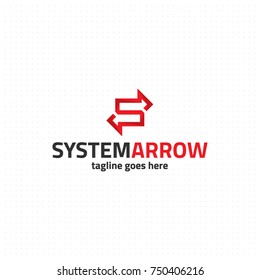 Vector business logo app concept illustration. Abstract letter S sign. Dynamic arrow sign in minimal style. Design element.