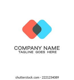 vector business logo blunt side square design blends color combination.
