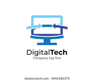 
vector business logo computer arrow design template