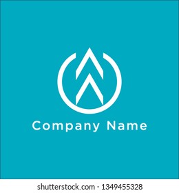 vector business logo concept illustration. Colored ring with abstract shapes. Positive geometric sign in optimism style. Design element. - Vector