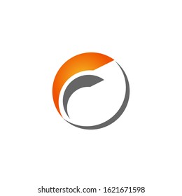 vector business logo concept illustration. Colored ring with abstract shapes. Positive geometric sign in optimism style. Design element.