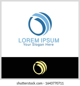 Vektorillustration Business Logo Concept Illustration. Farbiger Ring mit abstrakten Formen. Positives geometrisches Zeichen im optimistischen Stil. Design-Element.
