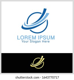Vektorillustration Business Logo Concept Illustration. Farbiger Ring mit abstrakten Formen. Positives geometrisches Zeichen im optimistischen Stil. Design-Element.