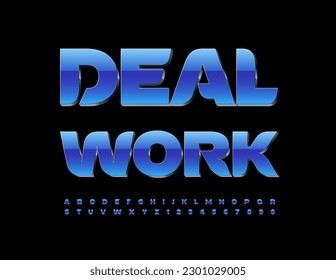 Geschäftslogos für Vektorgrafiken Blau und Silver moderne Schriftart. Set für kreative 3D Alphabet-Buchstaben und -Zahlen