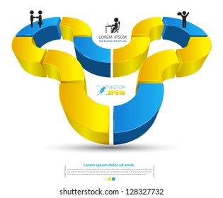 Vector  business loop for concepts with  icons / can use for infographic / loop business report or plan / modern template / education template / business brochure /  system diagram