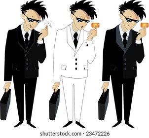 Vector, Business man in black suit