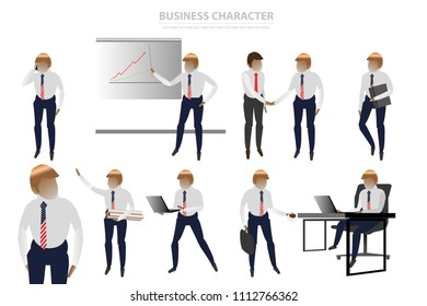 vector business man character on white background.leader government