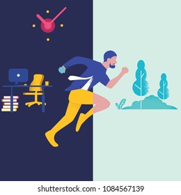 Vector business man competitive with business on info graph