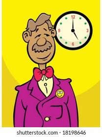 vector business man at end of work day