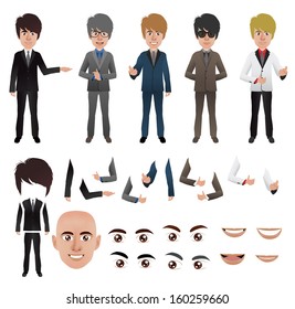 Vector Business Man With Parts Of The Body Template For Design Work